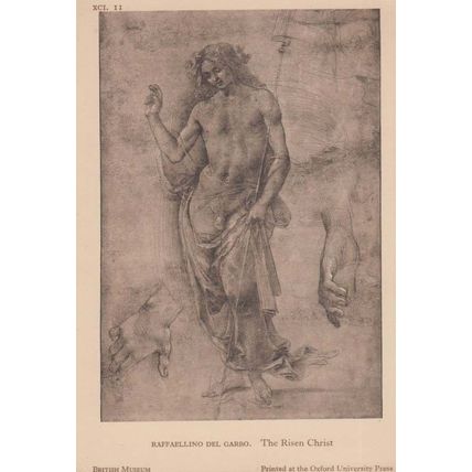 Raffaellino Del Garbo The Risen Christ Rare Antique Italian Painting Postcard