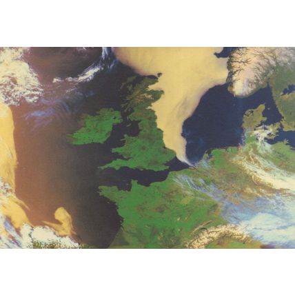 North West Europe From Outer Space Map Astronomy Postcard