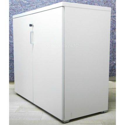 Actiu White Double Door Adjustable shelve Wooden Storage Cabinet