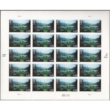 Okefenokee Swamp: Georgia / Florida Sheet of Twenty 69¢ Airmails Scott C142