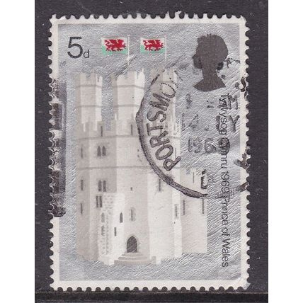 GB Postmark Portsmouth 1969 Investiture 5d VGC