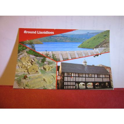multiview, LLANIDLOES, POWYS. WALES unused vintage postcard, Colourmaster #