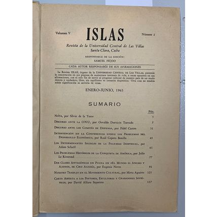 Islas. Numero 2, Volumen 5, Samuel Feijoo