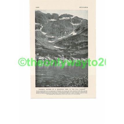 Mountain Tarn, Rila Planina, Bulgaria, Book Illustration, c1920