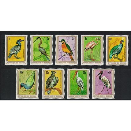 Burundi Hornbill Anhinga Flamingo Eagle Stork Birds 9v 1979 MNH