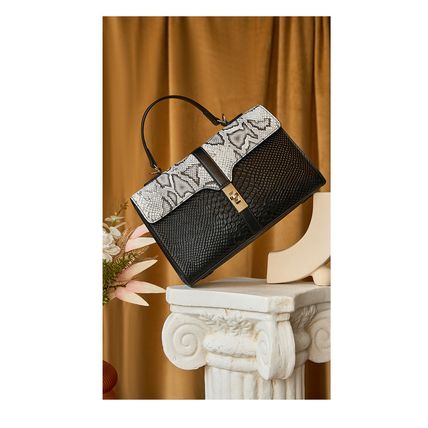 Genuine Leather Women Purses and Ladies Handbags Medium Size Shoulder Bags Multi