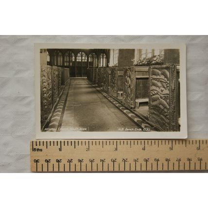 vintage postcard Bench Ends, Altarnon Church, Cornwall