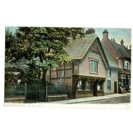 Postcard Christchurch THe Old House with CHRISTCHURCH 200 Duplex Postmark 1905