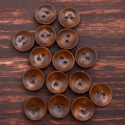 13mm Brown Wooden Buttons Oval Shape 2 Hole Baby Knitting Sewing