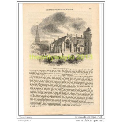 CHAPEL, BROMPTON CONSUMPTION HOSPITAL, LONDON, BOOK ILLUSTRATION (PRINT), 1862