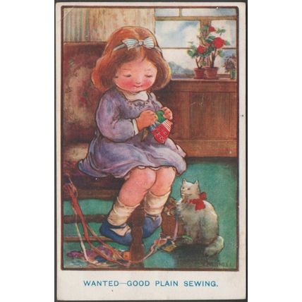 Emily Overnell - Wanted―Good Plain Sewing, 1913 - Inter-Art Postcard