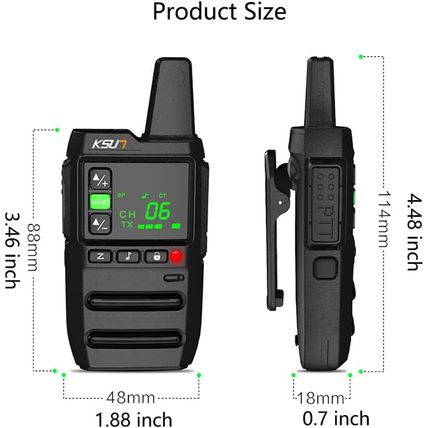 KSUN Long Range Walkie Talkies for Adults 22 FRS Channels LCD Screen,Flashlight