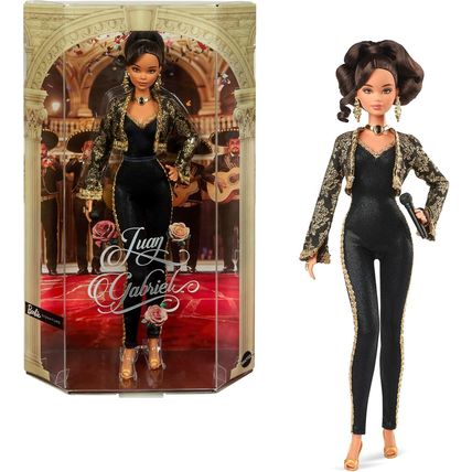 Barbie Signature Doll, Juan Gabriel Collectible in Chic Black and Gold Suit with