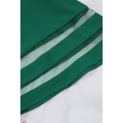 Green Flare Sleeve V Neck Loose Blouse