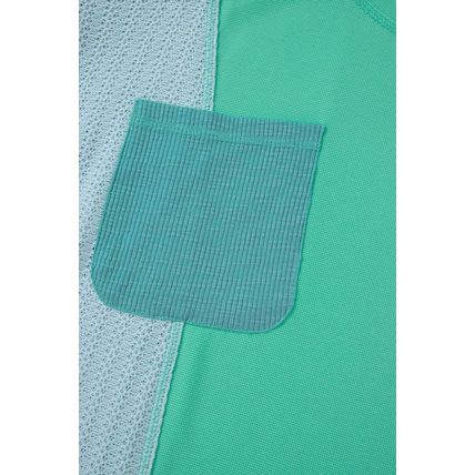 Green Colorblock Stitching Patchwork Buttoned Long Sleeve Top