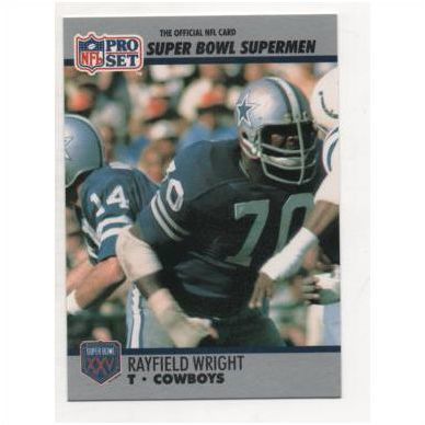 PRO SET 1990 Super Bowl Supermen card No.61 Rayfield Wright, Cowboys
