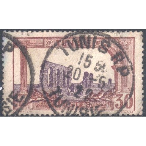 Tunisia 1920 - SG75 - 30c violet/purple - Ruins Of Hadrian's Aquaduct - used