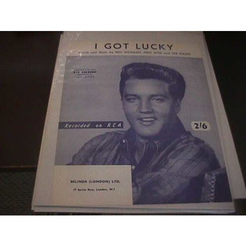 ELVIS PRESLEY..SHEET MUSIC..UK ISSUE..I GOT LUCKY.