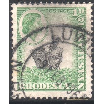 Rhodesia & Nyasaland 1959 - SG18 - ½d black/green - Tea picking - used