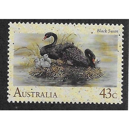 AUS 1991 43c 'BIRDS - BLACK SWAN' FINE USED (EBID68-688)