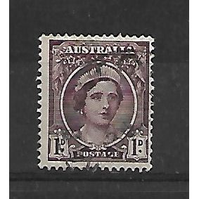 Australia.SG203 1d Queen Elizabeth (Brown-Purple).Fine Used.Sep20