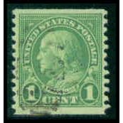 Used 597 1c Benjamin Franklin Just Clears M09650