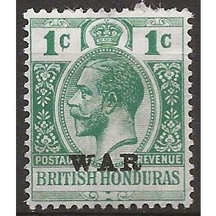 British Honduras 1917 SG116 1c Blue-Green WAR Mounted Mint .