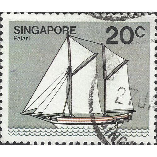 SINGAPORE, SHIP, Palari, grey 1980, 20c, #4