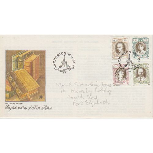 South Africa 1984 English Writers of S A First Day Cover see other listings