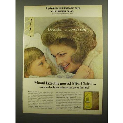 1965 Miss Clairol Hair Color Bath Ad - Had to be Born