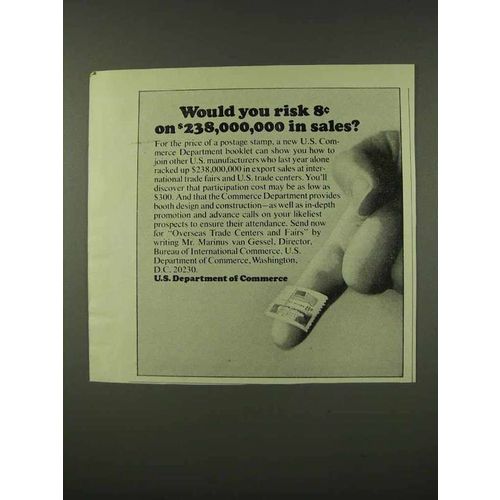 1973 U.S. Department of Commerce Ad - Risk Sales?