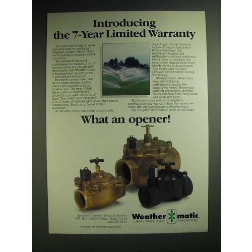 1985 Weather-matic Valves: 8000BCR Series, 7000E Ad - Introducing the 7-year