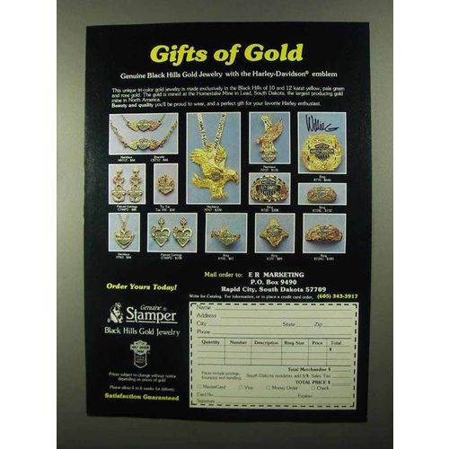 1987 Stamper Black Hills Gold Jewelry Ad, Gifts of Gold