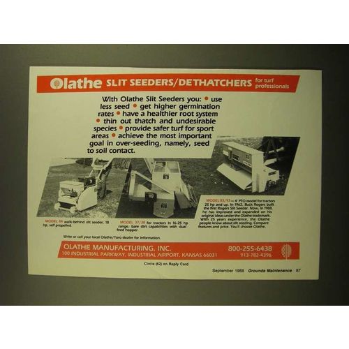 1988 Olathe Slit Seeders/Dethatchers Ad