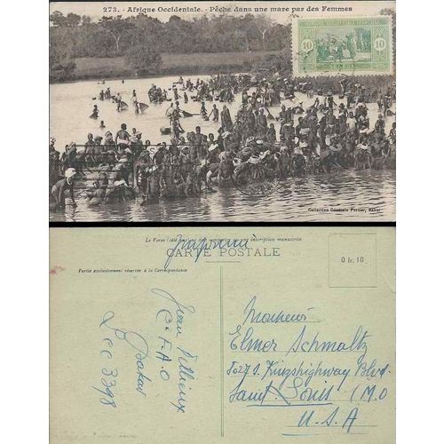 French Senegal Africa 1920 Postcard Rate mailed to USA, social history