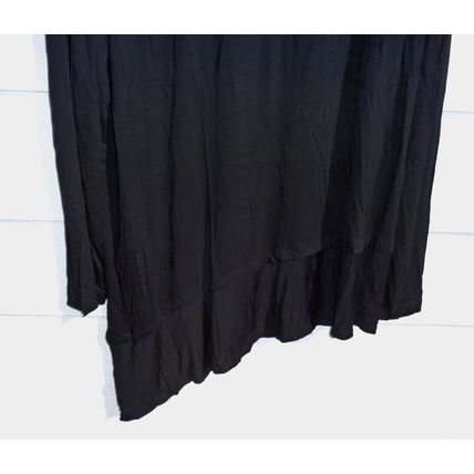 LOGO Lori Goldstein Black Angled Tunic Top Womens Large 40 Chest Asymmetric Hem