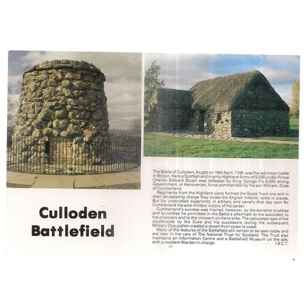 CULLODEN BATTLEFIELD unused vintage postcard 'Hail Caledonia', Whiteholme =