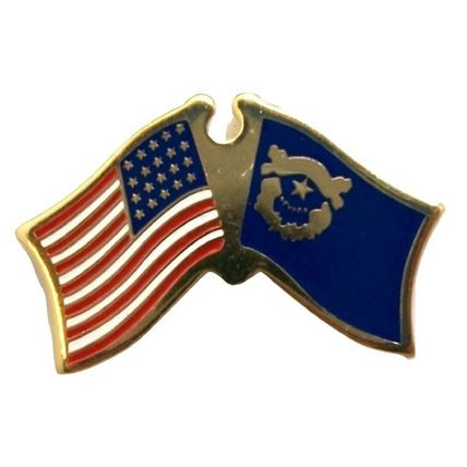 United States Flag and Nevada State Flag Hat Tac or Lapel Pin