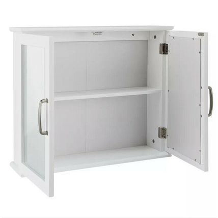 Argos Home Tongue & Groove Mirrored 2 Door Cabinet - White