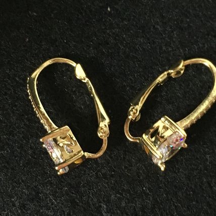 Earrings 14k Yellow Gold Plate Leverback #287 USA Seller