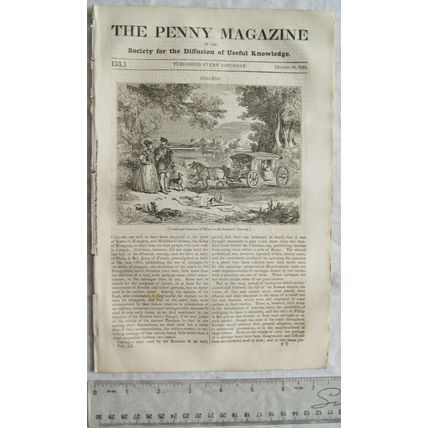 1834 The Penny Magazine No. 153 Hydra, Coaches, Wicklow, Pola-Phuca, Wilkinson