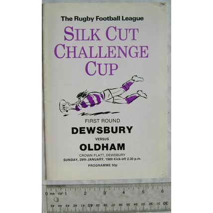 1989 programme Dewsbury v. Oldham, Sulk Cut Challenge Cup 1st Round