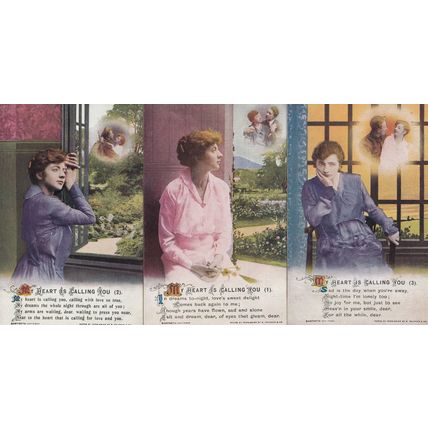 My Heart Is Calling You 3x Military Love Songcard Postcard s