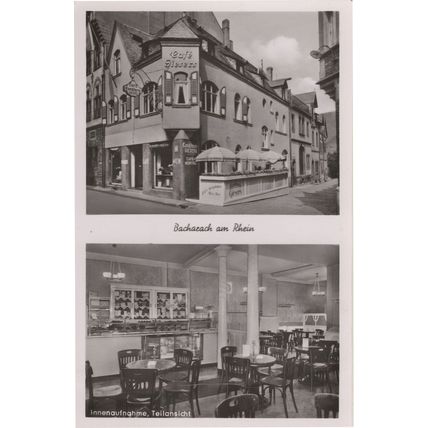 Cafe Konditorei Giesers Bacharach German RPC Postcard