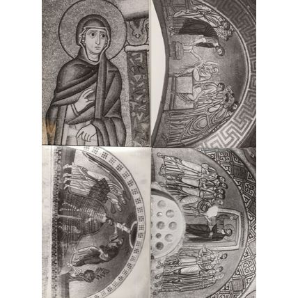 Christian Mosaics in Hosios Loukas Monastery 4x RPC Postcard s