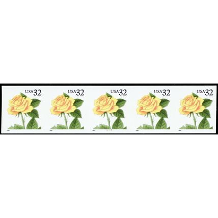 3054a, XF NH PL# 5555 Die Cutting Omitted Error Strip of Five - Stuart Katz