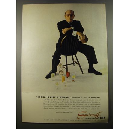 1954 Smirnoff Vodka Ad - Sir Cedric Hardwicke - Vodka is like a woman