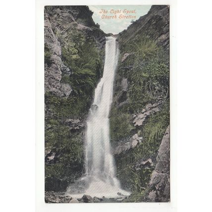 The Light Spout Waterfall Church Stretton Postcard Shropshire