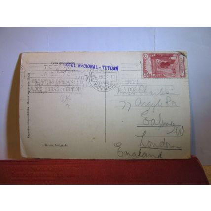 SHOPS, TETUAN, MOROCCO used VINTAGE postcard dated 1932 tetouan #