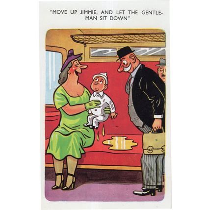 Public Transport Toilet On Seat Weeing In Posh Train Comic Humour Postcard
